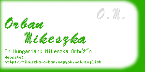 orban mikeszka business card